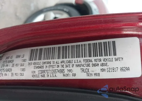 2013 Ram 1500 Big Horn из США, поврежденный, VIN 1C6RR7GT1DS574985